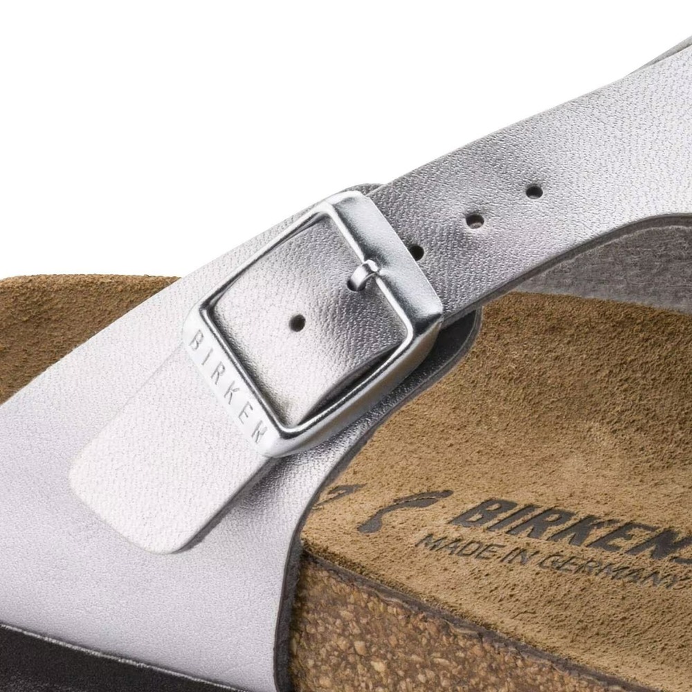 BIRKENSTOCK Gizeh Womens Size EU 36 US 5 Birko-Flor Metallic Silver Sandals NEW - Picture 5 of 7